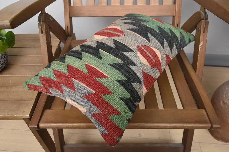 12x20 Red Cushion Case, Cushion, Throw Kilim Pillow, Vintage Kilim Pillow, Boho Pillow Sham Cover, Nautical Throw Cushion Cover - 4