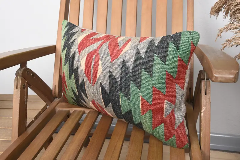 12x20 Red Cushion Case, Cushion, Throw Kilim Pillow, Vintage Kilim Pillow, Boho Pillow Sham Cover, Nautical Throw Cushion Cover - 3