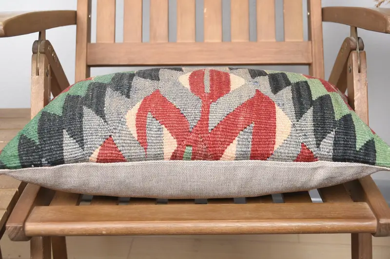 12x20 Red Cushion Case, Cushion, Throw Kilim Pillow, Vintage Kilim Pillow, Boho Pillow Sham Cover, Nautical Throw Cushion Cover - 5