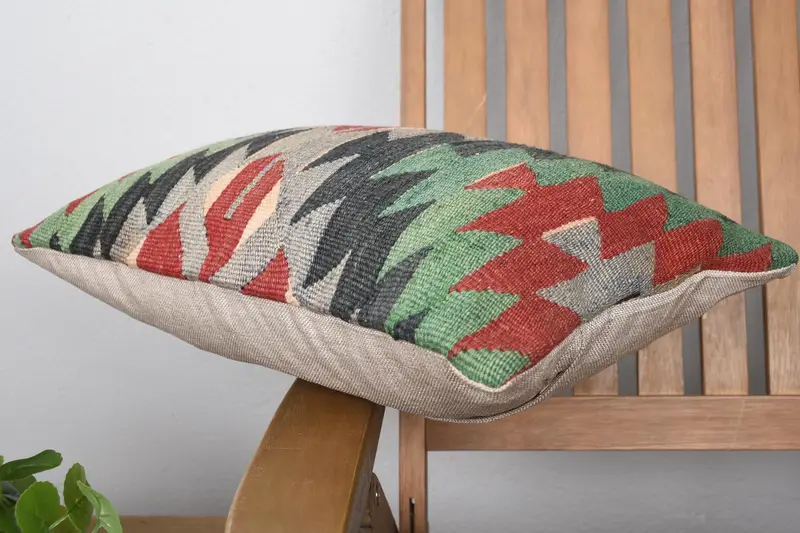 12x20 Red Cushion Case, Cushion, Throw Kilim Pillow, Vintage Kilim Pillow, Boho Pillow Sham Cover, Nautical Throw Cushion Cover - 6
