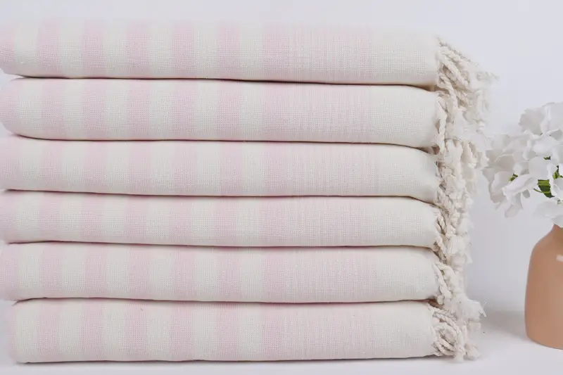 Bathroom Towel, Bachelorette Party Gifts Bridesmaids, Monogram Turkish Towel, Turkish Bath Towel Set, Soft towel, 68x40 Cotton Striped Terry Towel - 3