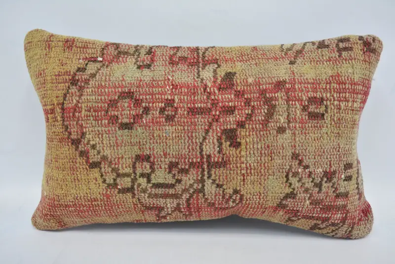 Antique Pillows, Kilim Pillow, Gift Pillow, Bench Pillow Cover, Cushion Cover, Bright Pillow Case, Boho Throw Pillow Case, 12x20 Beige Pillow Case - 1