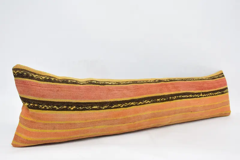 Throw Kilim Pillow, Kilim Pillow, Pillow Cover, Pet Pillow Cover, Handmade Kilim Cushion, 12x48 Beige Cushion Cover, Couch Pillow Case - 3