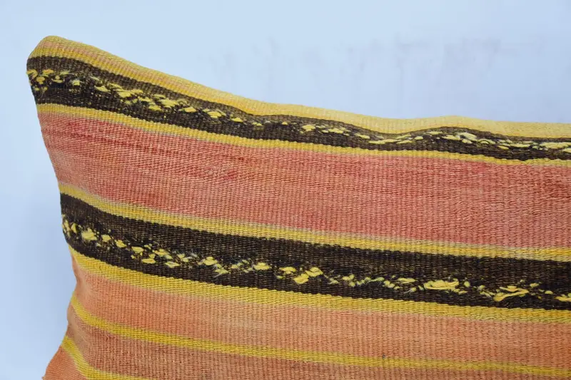 Throw Kilim Pillow, Kilim Pillow, Pillow Cover, Pet Pillow Cover, Handmade Kilim Cushion, 12x48 Beige Cushion Cover, Couch Pillow Case - 2