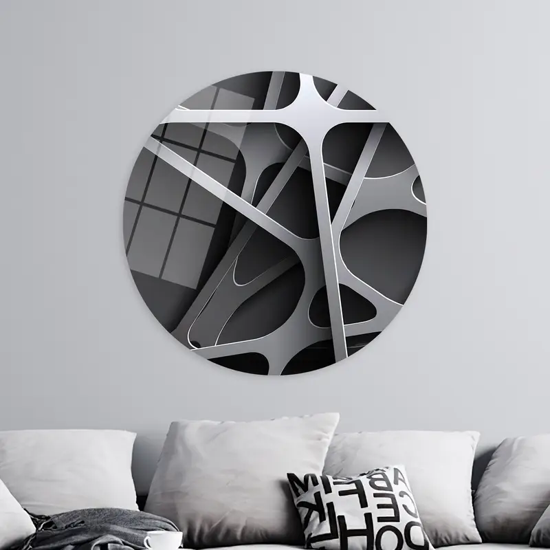 Trendy Black Metallic 3D Effect Contemporary Canvas Print