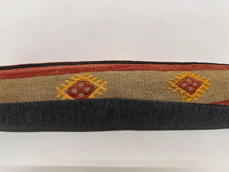Pillow Cover, 12x43 Brown Pillow Sham, Turkish Pillow, Aesthetic Cushion Case, Patio Pillow, Kilim Pillow Cover, Vintage Pillow, Bed Pillow Case - 5