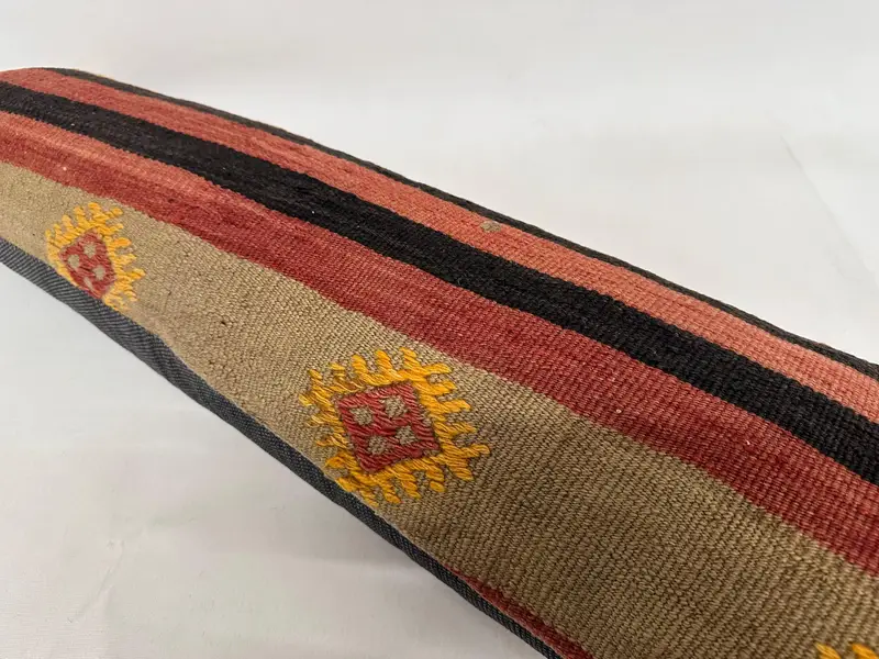 Pillow Cover, 12x43 Brown Pillow Sham, Turkish Pillow, Aesthetic Cushion Case, Patio Pillow, Kilim Pillow Cover, Vintage Pillow, Bed Pillow Case - 6