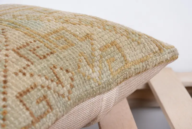 Cubierta de almohada interior, cubierta de simulación de almohada boho, almohada de lanzamiento de kilim vintage, almohada de kilim turco, 12x12 almohada beige, simulacro de almohada - 7