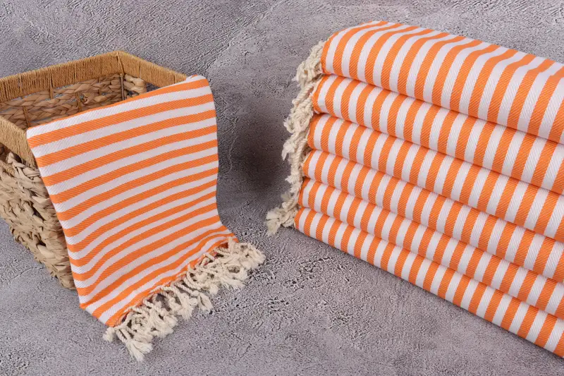 Cotton towel, Organic cotton peshtemal for spa and beach, Bridal Shower Gift, Beach Towel Bulk, Bridal Shower Gifts, 70x40 Cotton Striped Towel - 3