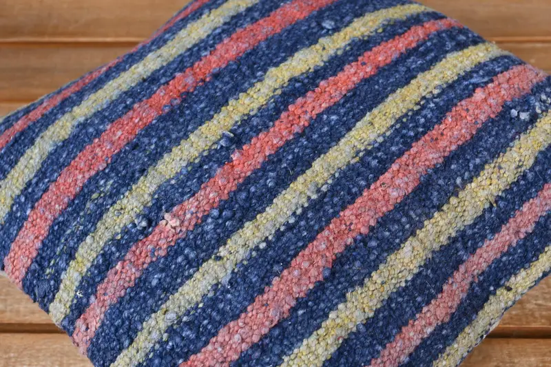 Decorative Throw Pillow Sham, Pillow for Sofa, Pillow Case, Boho Pillow, 12x12 Blue Cushion, Vintage Kilim Throw Pillow - 3
