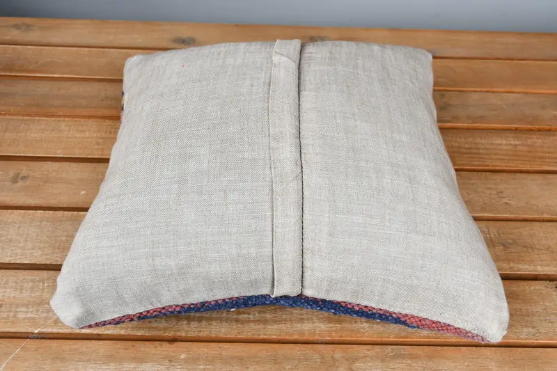 Decorative Throw Pillow Sham, Pillow for Sofa, Pillow Case, Boho Pillow, 12x12 Blue Cushion, Vintage Kilim Throw Pillow - 5