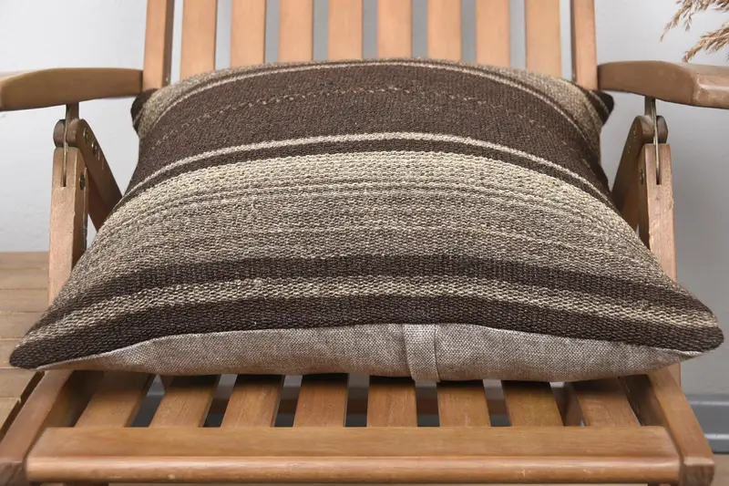 20x20 Brown Cushion Case, Cushion Case, Nomadic Cushion Cover, Vintage Pillow, Vintage Kilim Throw Pillow, Vintage Pillow Cover, Throw Kilim Pillow - 5