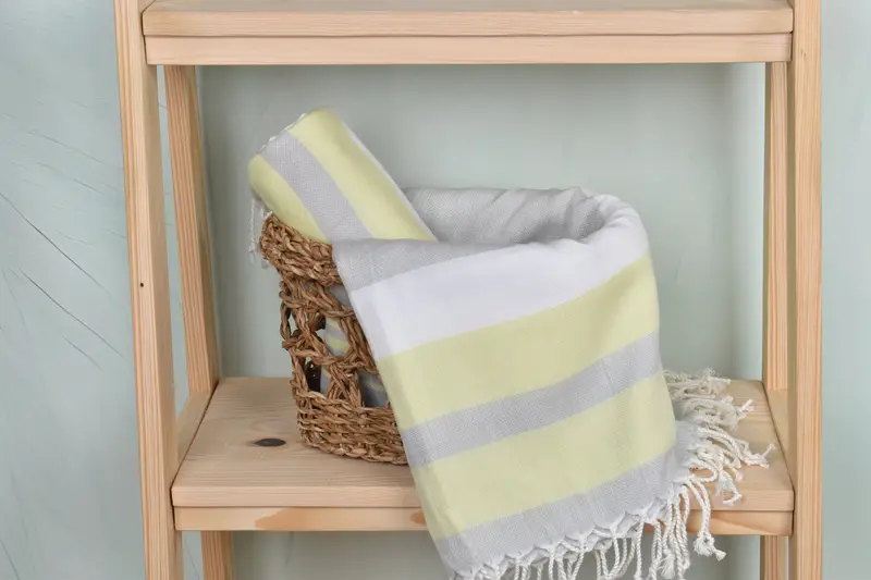 Thin towel, Sand-resistant Turkish towel for the beach, Soft towel, Lightweight towel, Halloween Gifts, Travel Towel, 70x40 Cotton Striped Towel - 4