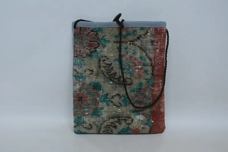 Rave & Boho ジッパー付きウール ショルダー バッグ、キリム バッグ