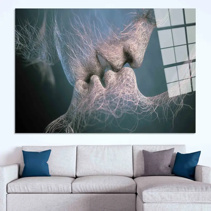 モダンな抽象キャンバス: 官能的なカップルのバレンタインデーのギフト