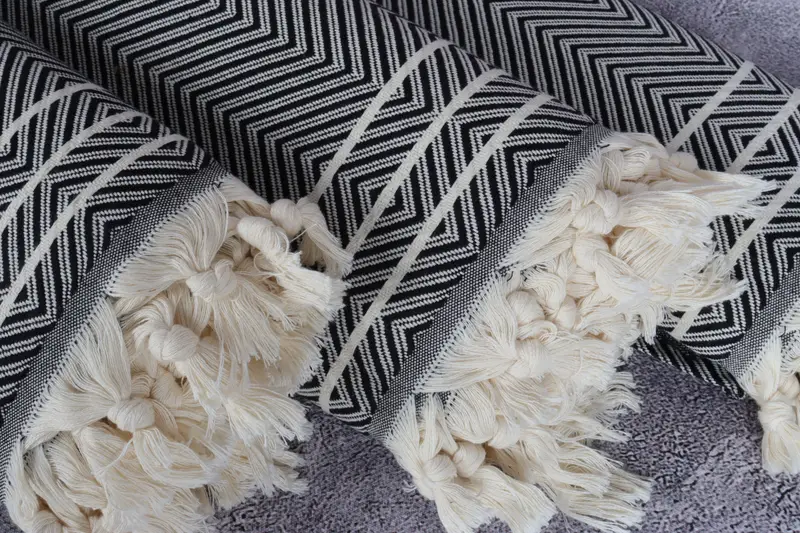 Custom Blanket, Woven Blanket, Gift For The Home, 96x70 Cotton Diamond Towel, Turkish Cotton Throw Blanket, Throw Blanket, Decorative Bedspread - 5