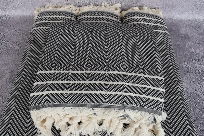 Custom Blanket, Woven Blanket, Gift For The Home, 96x70 Cotton Diamond Towel, Turkish Cotton Throw Blanket, Throw Blanket, Decorative Bedspread - 4