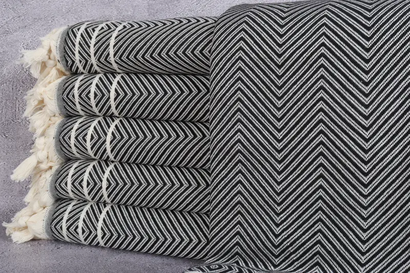 Custom Blanket, Woven Blanket, Gift For The Home, 96x70 Cotton Diamond Towel, Turkish Cotton Throw Blanket, Throw Blanket, Decorative Bedspread - 1