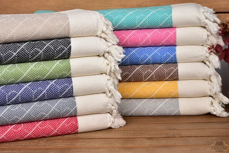 Bachelorette Favor, Small Bath Towels, Wedding Favors, Monogram Hand Towel, 36x18 Cotton Geometric Towel, Bachelorette Towel, Summer Towel - 1