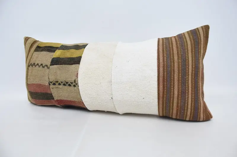 Home Decor Pillow, Cushion Case, Vintage Kilim Pillow, Tapestry Cushion Case, Gift Pillow, 16x36 White Cushion Cover, Knitted Pillow Sham - 5