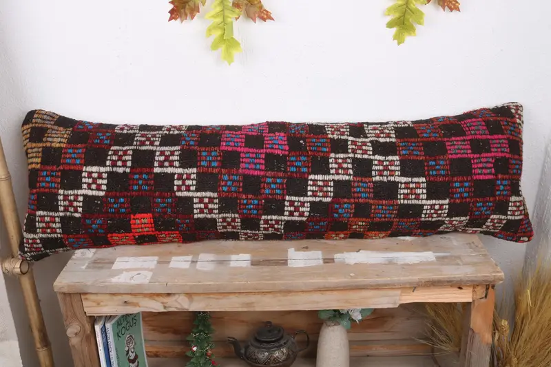 Gift Pillow, Interior Designer Pillow, Pillow Cover, Handwoven Pillow Sham, Throw Kilim Pillow, Comfy Throw Cushion Cover, 12x43 Beige Cushion Case - 2
