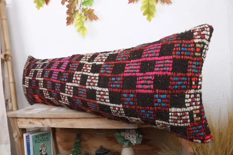 Gift Pillow, Interior Designer Pillow, Pillow Cover, Handwoven Pillow Sham, Throw Kilim Pillow, Comfy Throw Cushion Cover, 12x43 Beige Cushion Case - 4
