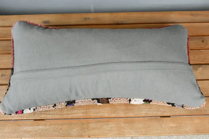 Indoor Cushion Cover, 12x24 Purple Pillow Sham, Luxury Pillow Case, Gift Pillow, Kilim Pillow Cover, Cushion, Vintage Kilim Throw Pillow - 5