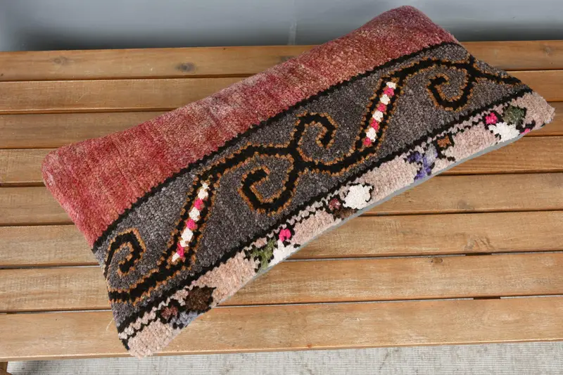 Indoor Cushion Cover, 12x24 Purple Pillow Sham, Luxury Pillow Case, Gift Pillow, Kilim Pillow Cover, Cushion, Vintage Kilim Throw Pillow - 2