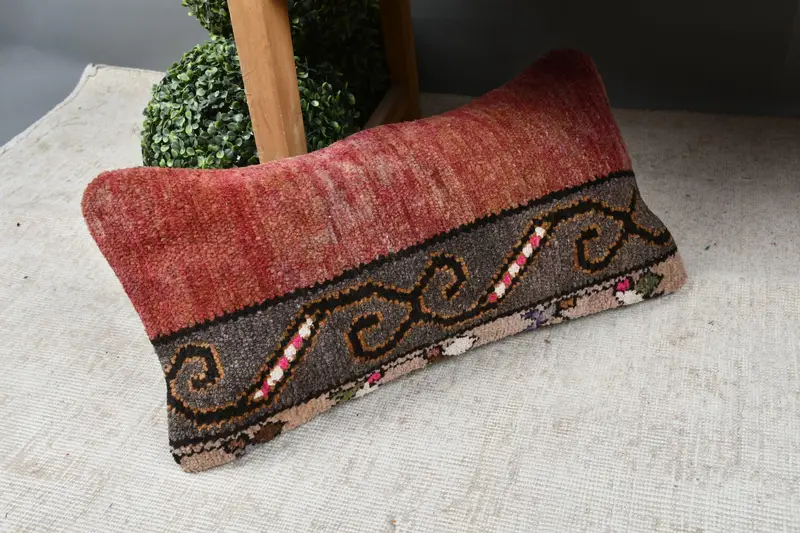 Indoor Cushion Cover, 12x24 Purple Pillow Sham, Luxury Pillow Case, Gift Pillow, Kilim Pillow Cover, Cushion, Vintage Kilim Throw Pillow - 7
