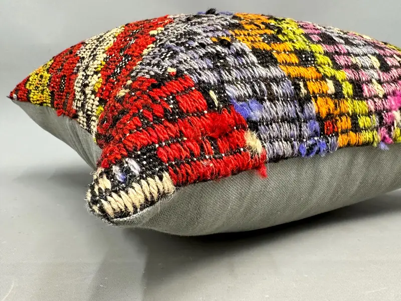 Boho -Kissen, Vintage -Kilim -Kissen, 18x18 Rote Kissenbedeckung, Kissenbezüge, Bettkissenschein, Vintage -Kissenbezug, türkisches Kissen - 6
