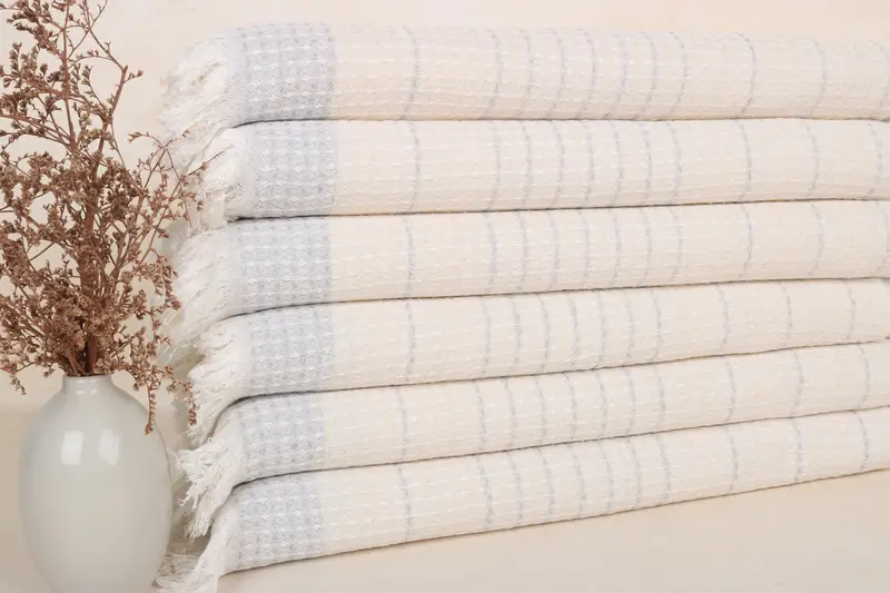 Hellgraues Baumwoll-Geschirrtuch, 20 x 40 Zoll, türkisches Handtuch