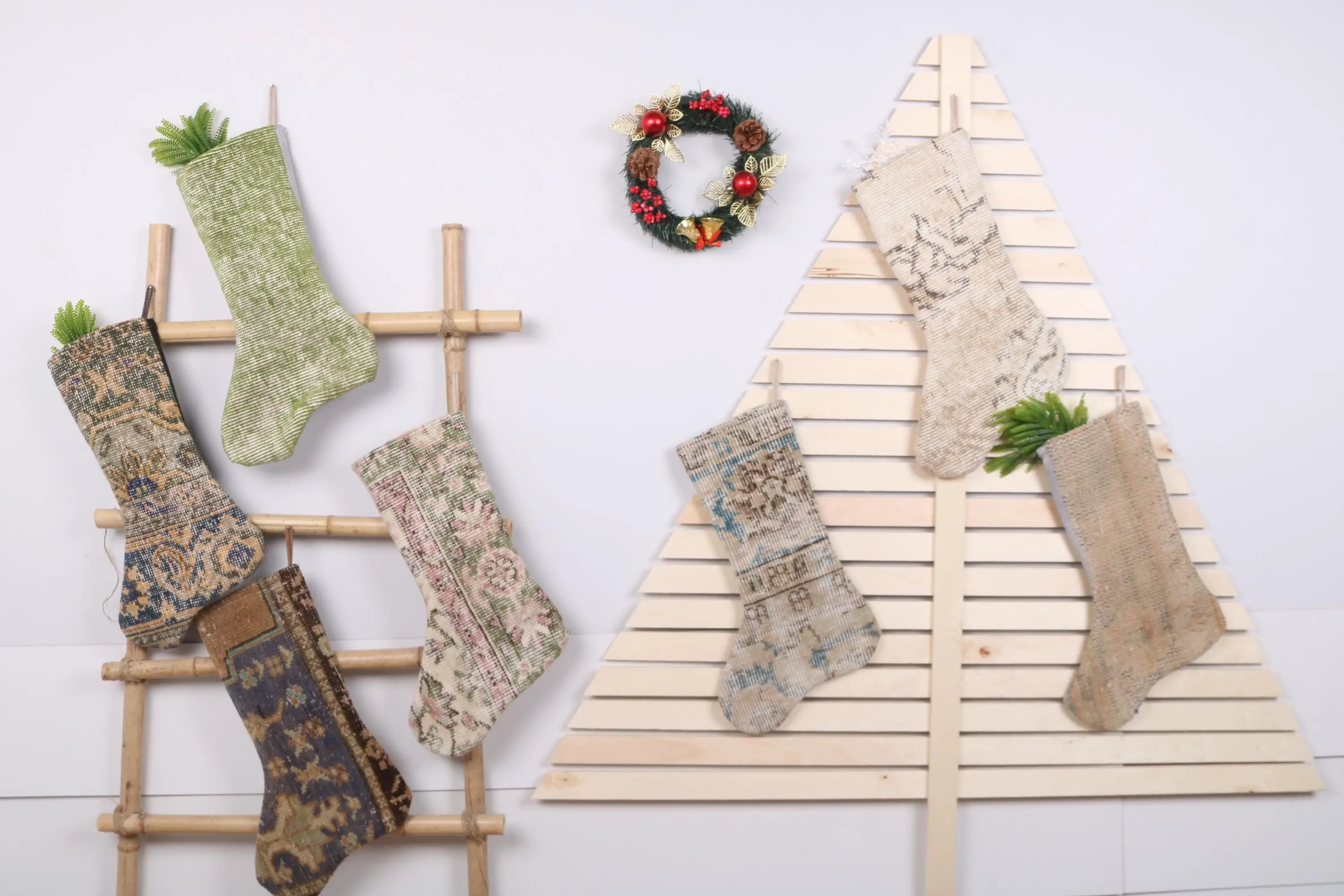22 Inch Christmas Ornaments Pattern Stocking, Ethnic Holiday Socks - 1