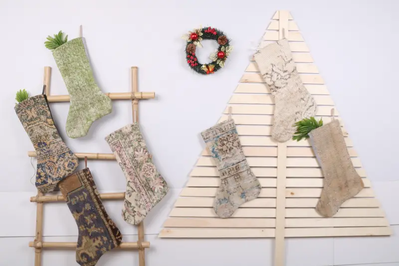 22 Inch Christmas Ornaments Pattern Stocking, Ethnic Holiday Socks