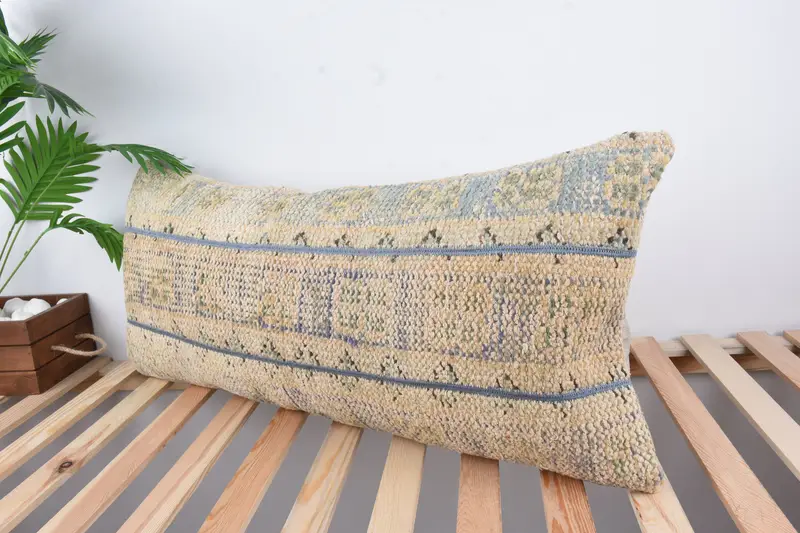Interior Designer Pillow, Hippie Throw Cushion Cover, Kilim Pillow, 16x36 Beige Pillow Cover, Comfy Throw Pillow, Cushion Case, Throw Kilim Pillow - 5