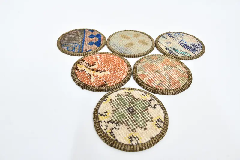 Bohem Kırmızı ve Bronz Yuvarlak Bardak Altlığı, Benzersiz Bardak Altlığı