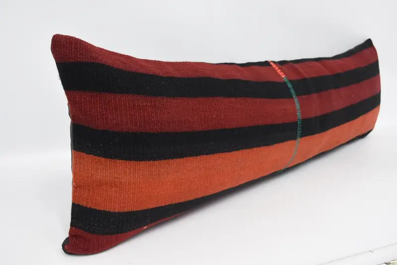 16x48 Red Pillow Cover, Handmade Kilim Cushion, Floor Pillow Case, Decorative Bolster Cushion Cover, Pillow, Pillow for Sofa, Kilim Pillow Cover - 3