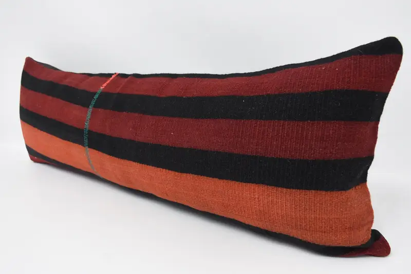 16x48 Red Pillow Cover, Handmade Kilim Cushion, Floor Pillow Case, Decorative Bolster Cushion Cover, Pillow, Pillow for Sofa, Kilim Pillow Cover - 4
