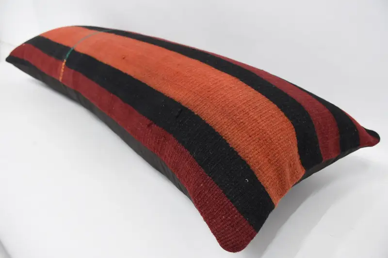 16x48 Red Pillow Cover, Handmade Kilim Cushion, Floor Pillow Case, Decorative Bolster Cushion Cover, Pillow, Pillow for Sofa, Kilim Pillow Cover - 5