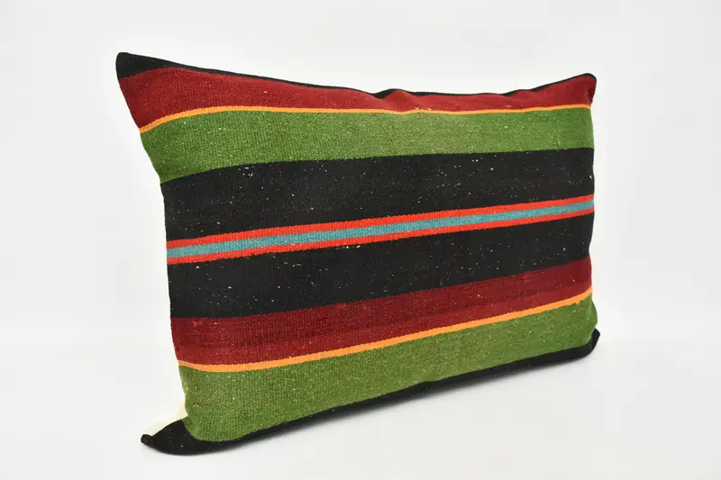 Handmade Throw Pillow, Pillow Case, Kilim Cushion Sham, 20x28 Black Pillow Cover, Home Decor Pillow, Vintage Kilim Throw Pillow - 3