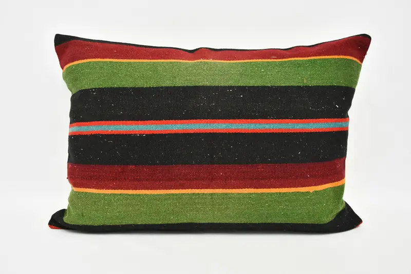 Handmade Throw Pillow, Pillow Case, Kilim Cushion Sham, 20x28 Black Pillow Cover, Home Decor Pillow, Vintage Kilim Throw Pillow - 1
