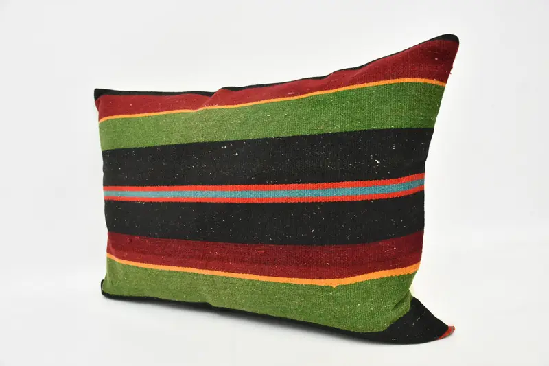 Handmade Throw Pillow, Pillow Case, Kilim Cushion Sham, 20x28 Black Pillow Cover, Home Decor Pillow, Vintage Kilim Throw Pillow - 4