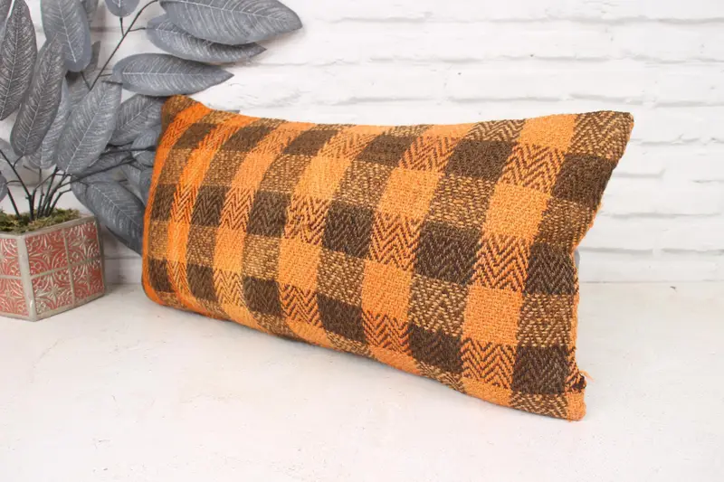 12x24 Orange Pillow Cover, Kilim Pillow, Vintage Kilim Pillow Pillow Sham, Home Decor Pillow, Cushion Case, Vintage Kilim Throw Pillow - 4