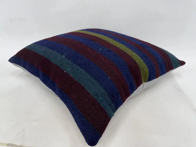 Ethnical Kilim Rug Pillow, Kilim Pillow, Pillow Case, 24x24 Purple Pillow Case, Antique Pillows, Art Deco Pillow Sham, Customized Cushion Case - 6
