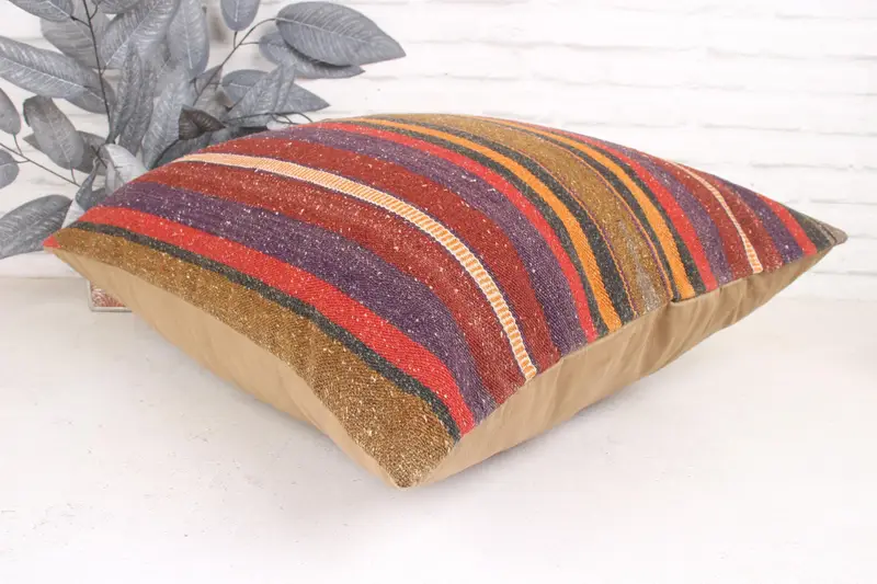 Knitted Cushion, 24x24 Purple Pillow Case, Cushion Case, Home Decor Pillow, Interior Designer Pillow, Wholesale Cushion, Kilim Pillow Cover - 6