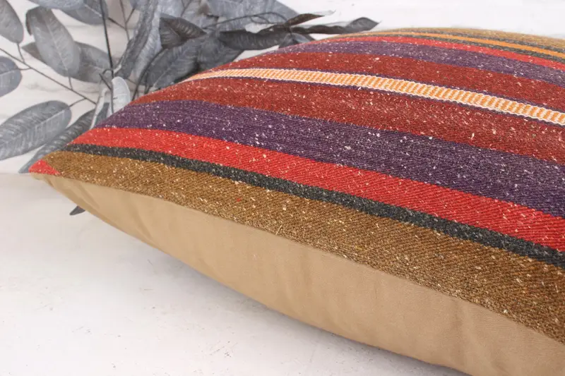 Knitted Cushion, 24x24 Purple Pillow Case, Cushion Case, Home Decor Pillow, Interior Designer Pillow, Wholesale Cushion, Kilim Pillow Cover - 7
