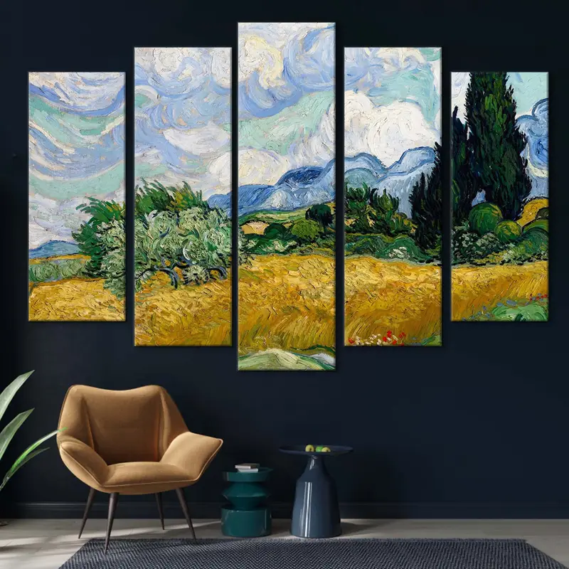 Wheat Field with Cypresses (1889), Vincent Van Gogh, Van Gogh Poster, Wheat Field with Cypresses, Famous Painting, Van Gogh Decor, Canvas - 2