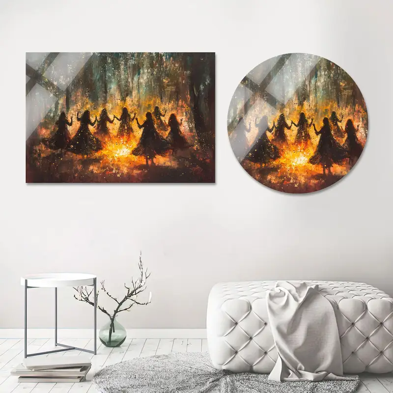 Büyülü Gotik Gerçeküstü Kanvas: Dans Eden Kız Soyut Sanat