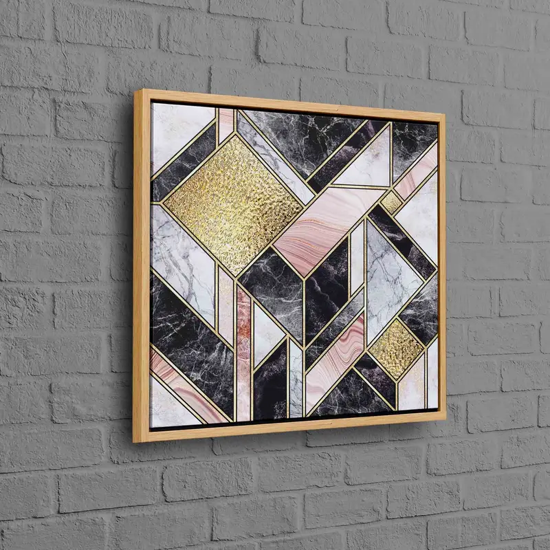 Elegante lienzo impreso de mármol gris: arte moderno de lujo