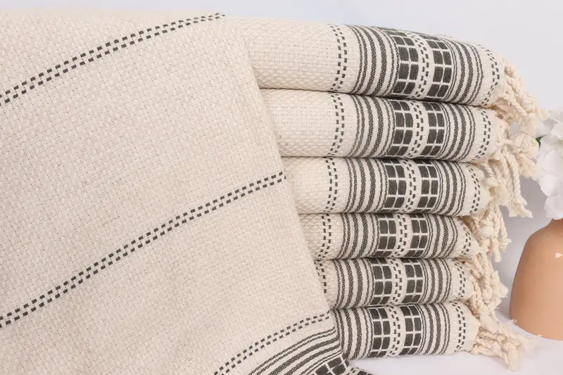 Wedding Gift Khaki Green Linen Hand Towel, Personalized, 20x40 Inches