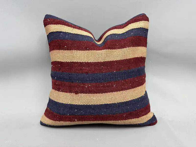 Kilim Cushion Sham, Art Deco Pillow, Antique Pillows, Cushion Case, 20x20 Beige Pillow, Pillow for Sofa, Personalized Gift Pillow Pillow Case - 1